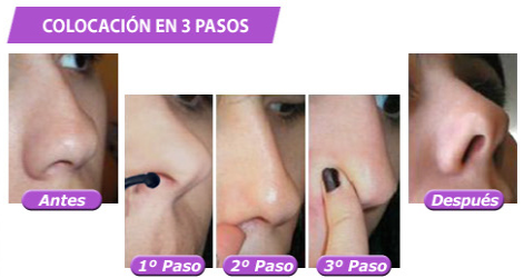 Colocación en 3 pasos de correctores nasales premium